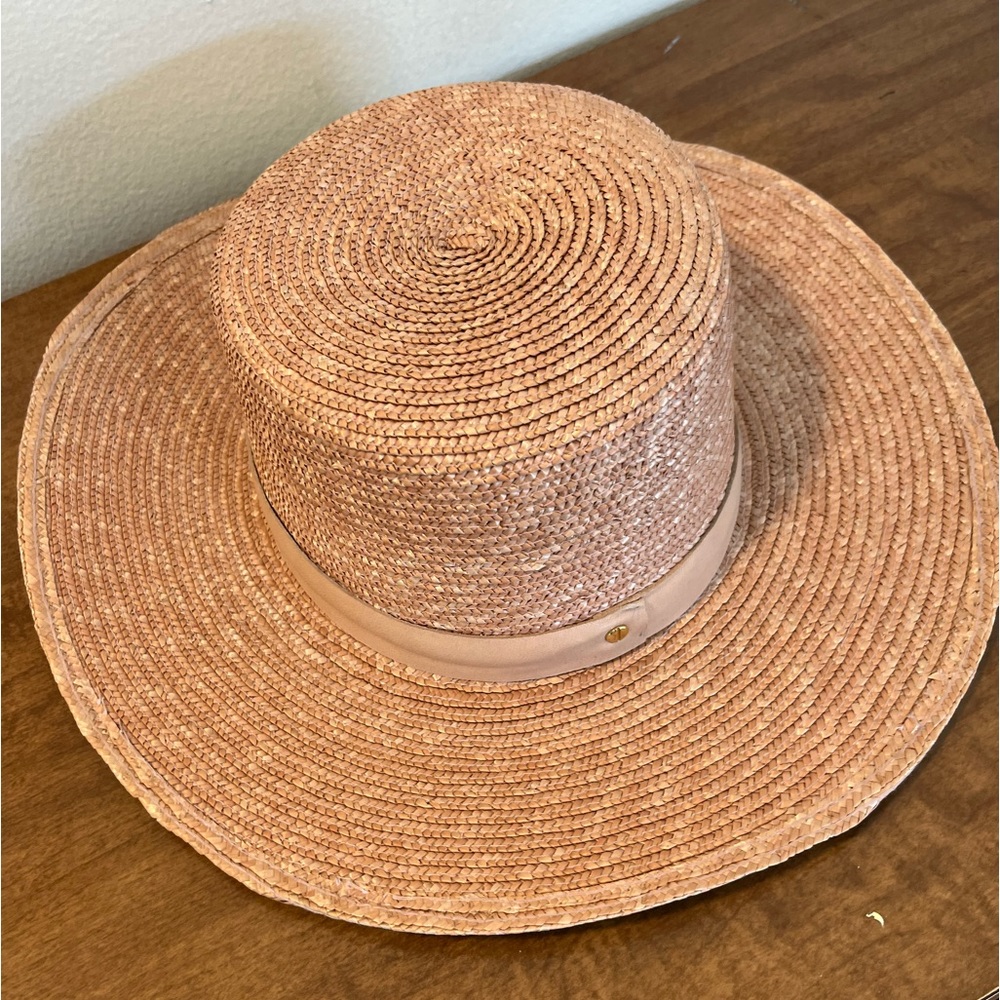 Janessa Leoné straw hat with leather band, size M